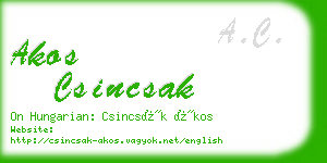 akos csincsak business card